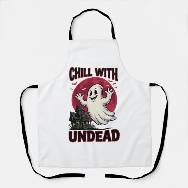 Tablier Chemise de fantôme d'Halloween Design Zombie Haunt (Recto)