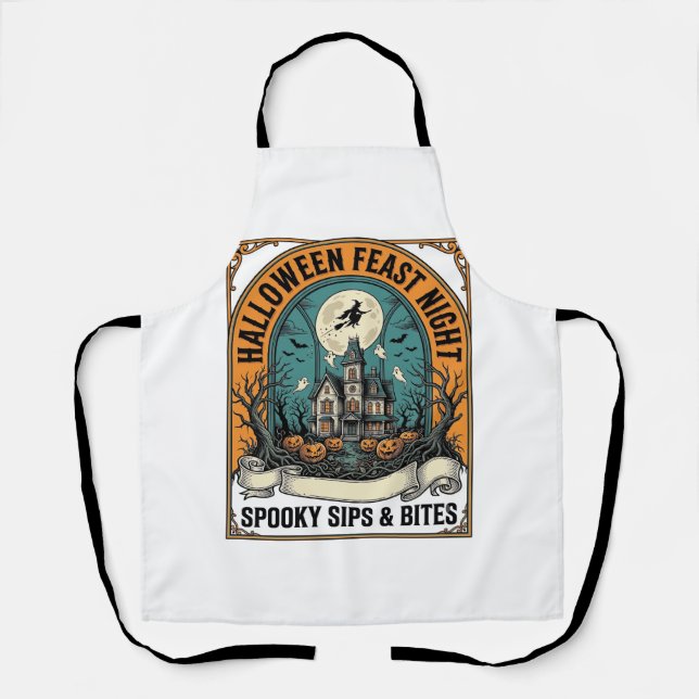 Tablier Chemise de fête d'Halloween Repas effrayant Maison (Recto)