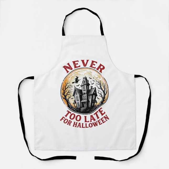 Tablier Chemise de gravure vintage Halloween Maison hantée (Recto)