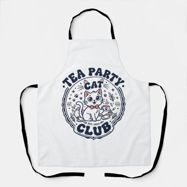 Tablier Chemise de l'amant de chat de thé Party - Chat de  (Recto)