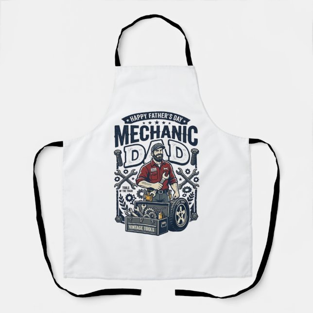 Tablier Chemise de Mécanicien de la Fête des Pères Papa Dr (Recto)