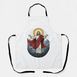 Tablier Chemise de montagne Jésus gravure vintage