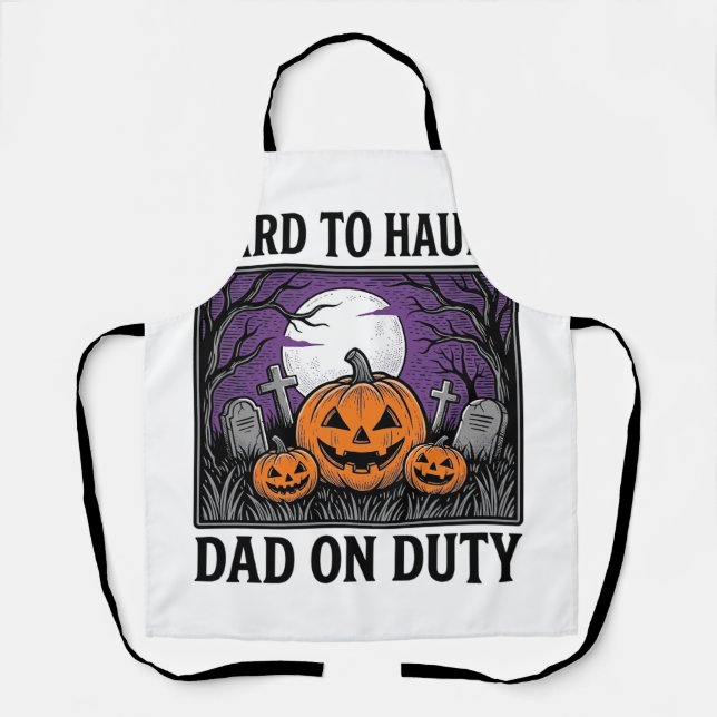Tablier Chemise de papa Halloween difficile à hanter drôle (Recto)