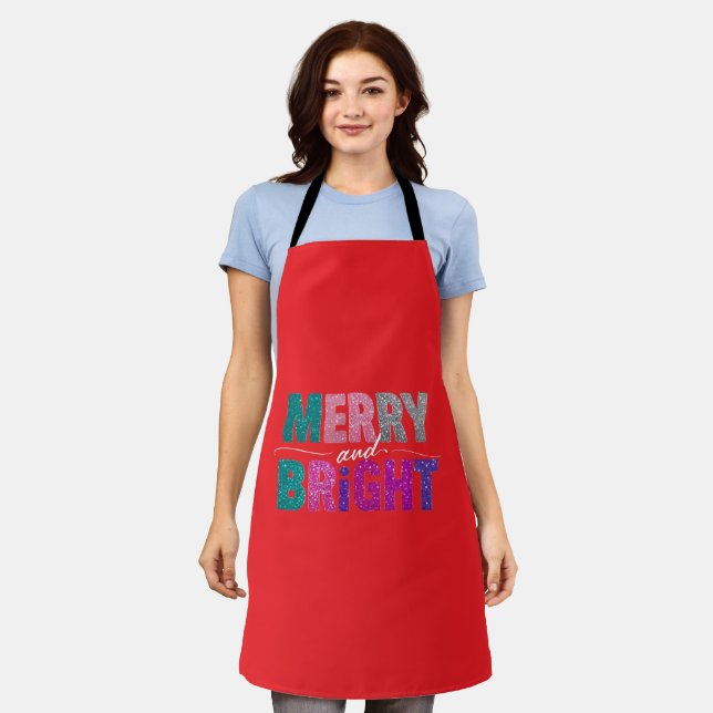 Tablier Chemise de Parties scintillant de Noël Joyeuse et  (Porté)