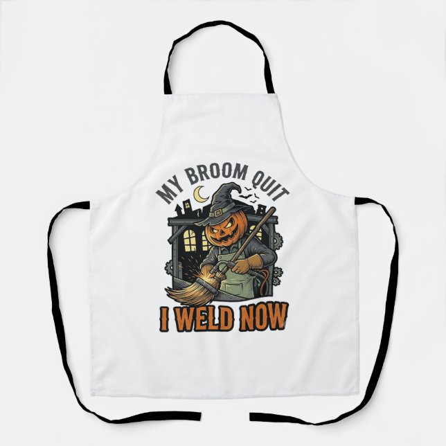 Tablier Chemise de Soudure Halloween Dessin de Balai de So (Recto)