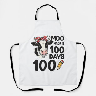 Tablier Chemise de vache 100 jours Gravure vintage design