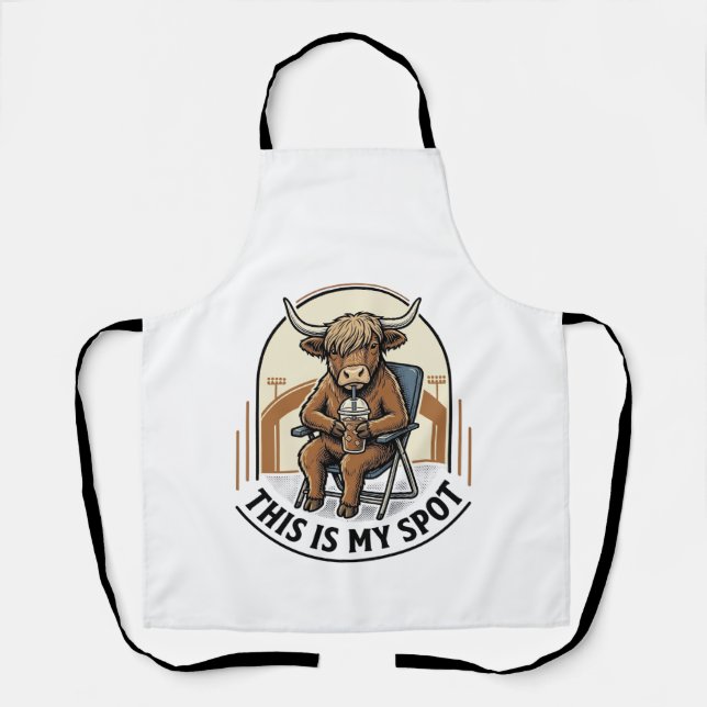 Tablier Chemise de vache de baseball avec mascotte de café (Recto)