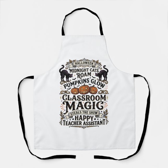 Tablier Chemise d'Halloween d'Assistant d'Enseignant avec  (Recto)
