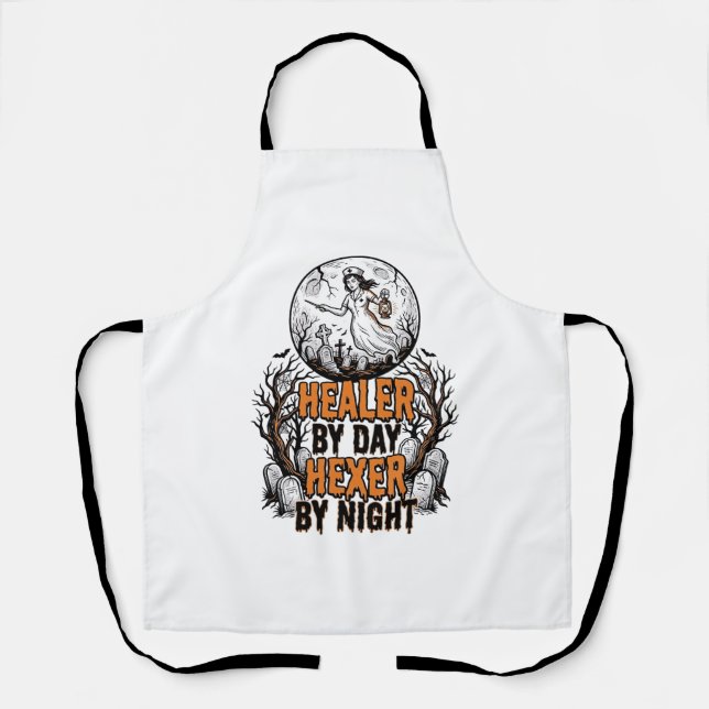 Tablier Chemise d'infirmière Halloween Gravure vintage Art (Recto)