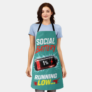 Tablier Chemise drôle de batterie sociale faible pour intr