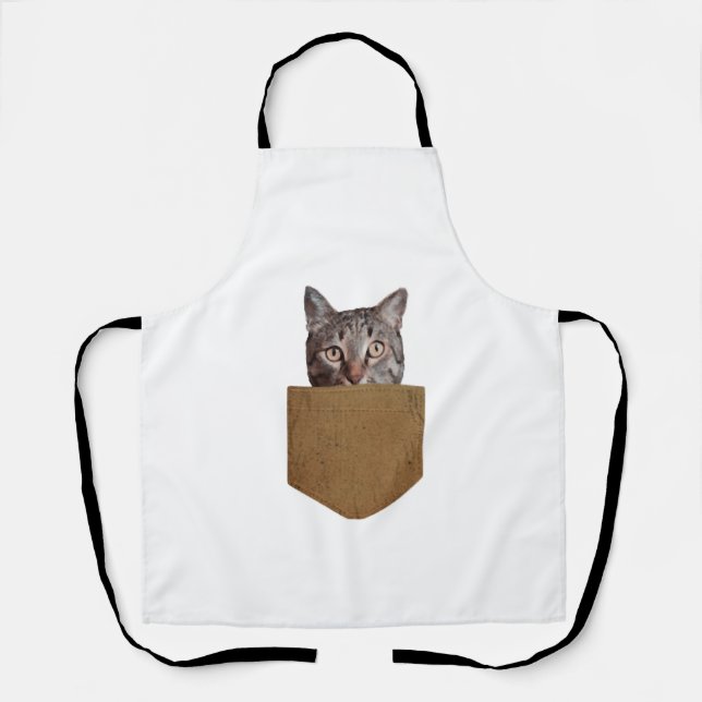 Tablier Chemise drôle de chat de poche Chaton mignon dans  (Recto)