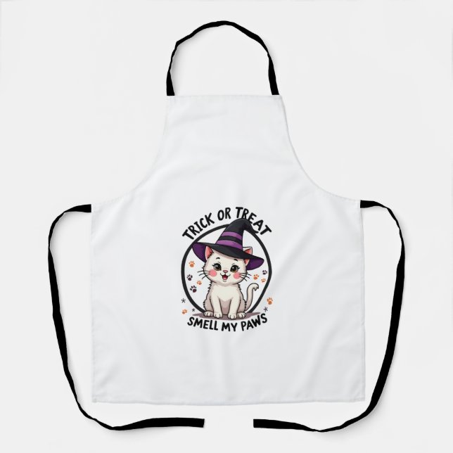 Tablier Chemise drôle de chat d'Halloween - Gi de cadeau o (Recto)