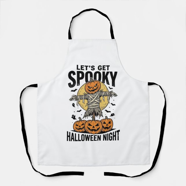 Tablier Chemise Épouvantail Citrouille Graphique Halloween (Recto)