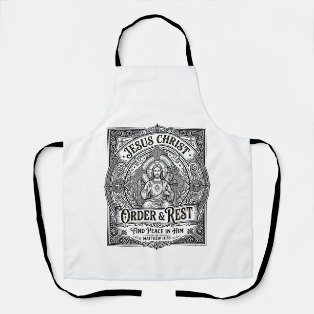 Tablier Chemise graphique chrétienne Jésus Débarrasse Mais (Recto)