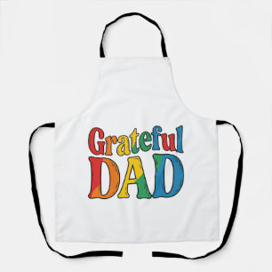 Tablier Chemise Grateful Dad Vintage Rainbow Typography_1