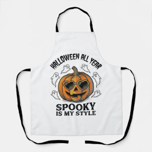 Tablier Chemise gravée fantôme citrouille Halloween vintag