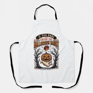 Tablier Chemise Halloween Vintage Citrouille Gravée Fantôm