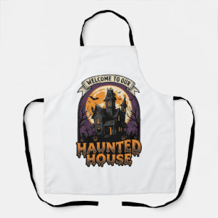 Tablier Chemise Maison Hantée Vintage Halloween Bienvenue