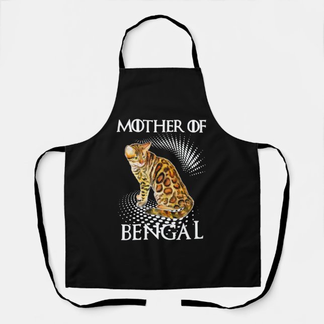 Tablier Chemise Mère de chat du Bengale (Recto)