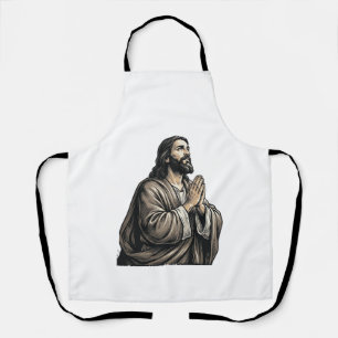 Tablier Chemise religieuse de l'homme priant Gravure Vinta