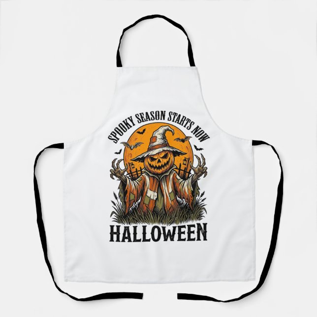 Tablier Chemise sorcière citrouille épouvantail Halloween  (Recto)