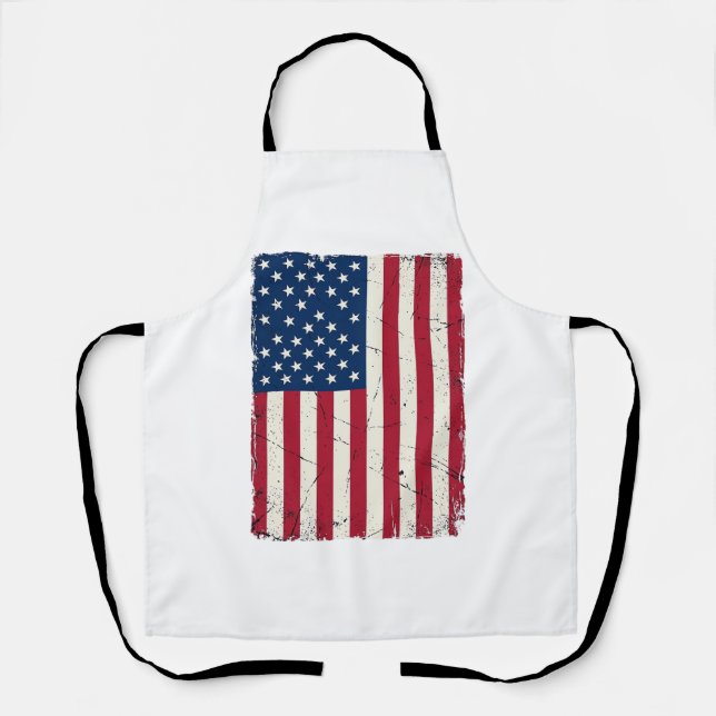 Tablier Chemise vectorielle du drapeau américain en détres (Recto)