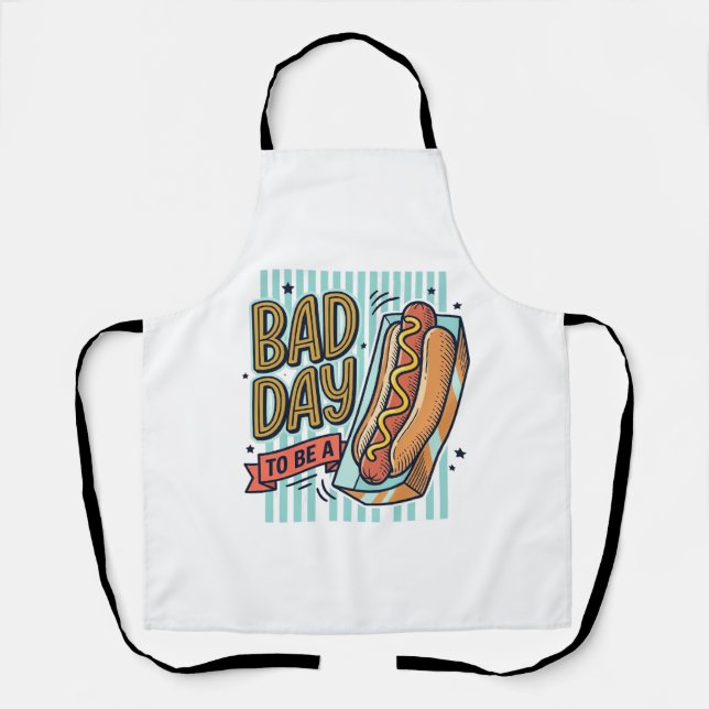 Tablier Chemise vectorielle rétro de conception de hot-dog (Recto)