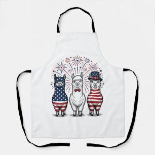 Tablier Chemise vectorielle vintage de lama patriotique fe
