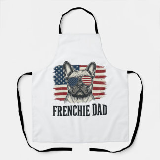 Tablier Chemise Vintage Frenchie Dad Bulldog Patriotique_1
