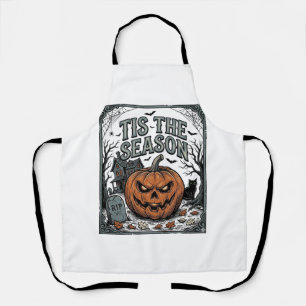 Tablier Chemise Vintage Halloween Citrouille Chat C'est La