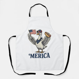 Tablier Chemise Vintage Patriotic Goose 'Merica Hot Dog De