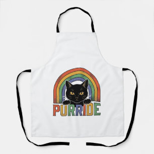 Tablier Chemise Vintage Purride Chat Noir Arc-en-Ciel Desi