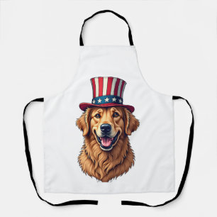 Tablier Chemise vintage Quatre Juillet Golden Retriever 4