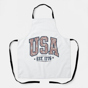 Tablier Chemise Vintage USA Établie en 1776 avec Gravure P