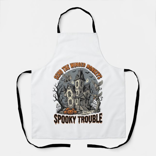 Tablier Chemises de Halloween Monstres Ailés Effrayants_1 (Recto)
