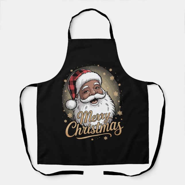 Tablier Chemises de Noël afro-américaines Père Noël  (Recto)