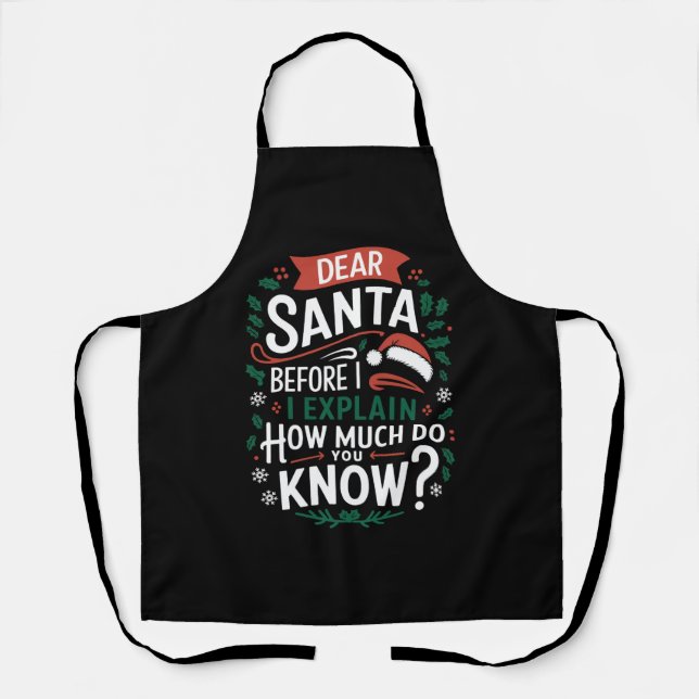 Tablier Cher Père Noël avant que j'explique combien savez- (Recto)