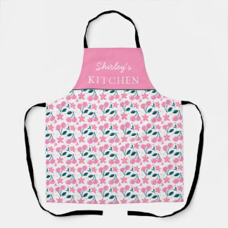 Tablier Cherry Pink Personalized Apron | Custom Name Apron
