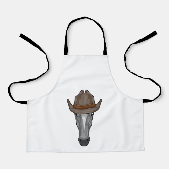 Tablier Cheval comme Cowboy avec Casquette (Recto)