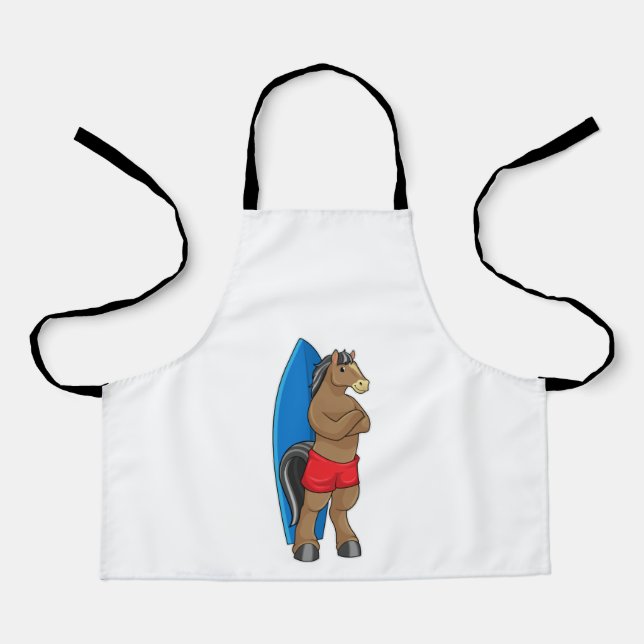Tablier Cheval comme Surfer avec Surfboard (Recto)