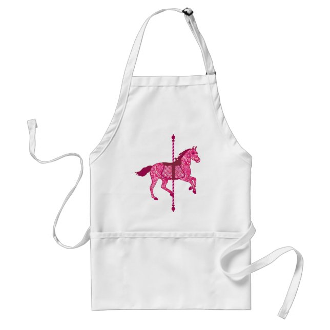Tablier Cheval de carrousel - Fuchsia rose (Devant)