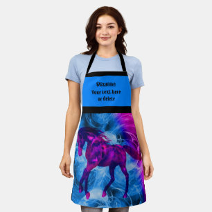 Tablier Cheval noir fouetté Galloping Personnalisé