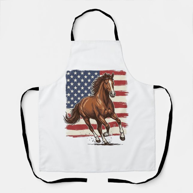 Tablier Cheval Patriotique Vintage Création Vectorielle We (Recto)