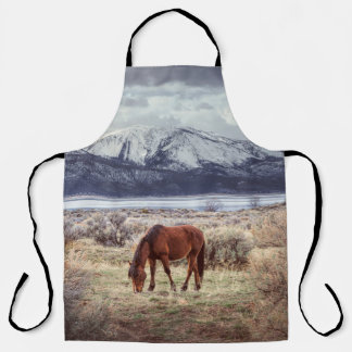Tablier Cheval sauvage : Paysage hivernal du Nevada.