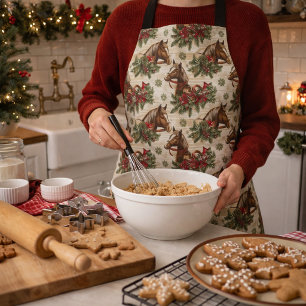 Tablier Chevaux de Noël de campagne