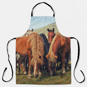 Tablier Chevaux sauvages Vie Nature Scène