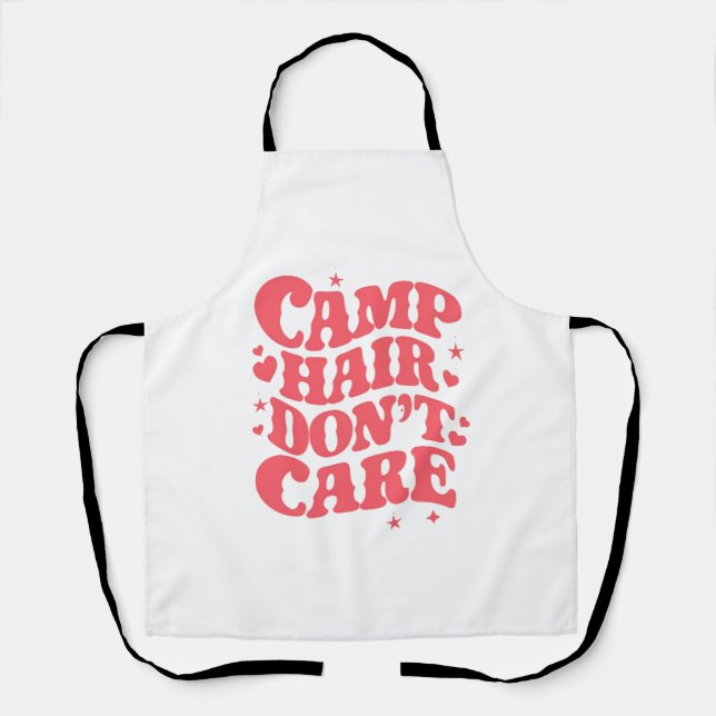 Tablier Cheveux de camping, on s'en fiche, filles de campi (Recto)