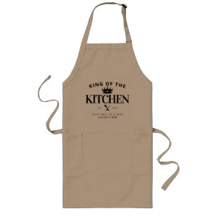 Tablier Long Chic King of the Kitchen Crown Foodie Papa For Men