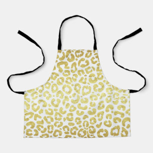 Tablier Chic Modern Gold White Leopard Jaguar Cheetah