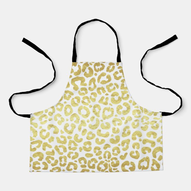 Tablier Chic Modern Gold White Leopard Jaguar Cheetah (Recto)